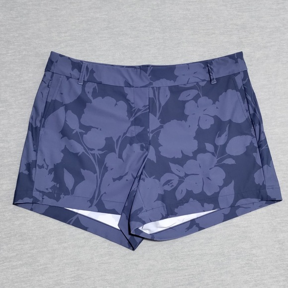 Spanx Sunshine Shorts Womens XL Pull On Chino Beach Casual Floret Navy Blue‎ - Picture 2 of 15